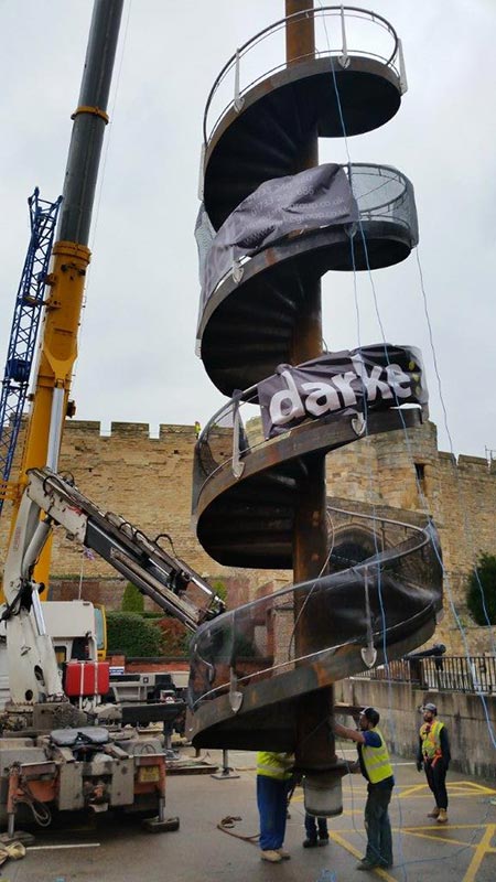 Ballustrade and stainless steel staircase for Lincoln Castle
